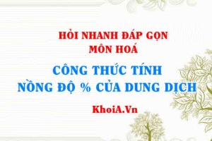 Công thức tính nồng độ phần trăm của dung dịch? Hỏi nhanh đáp gọn môn Hoá